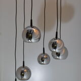 Chromium chandelier waterfall 6 suspensions 1970