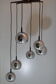 Chromium chandelier waterfall 6 suspensions 1970