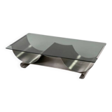 Brushed stainless steel coffee table, 1970