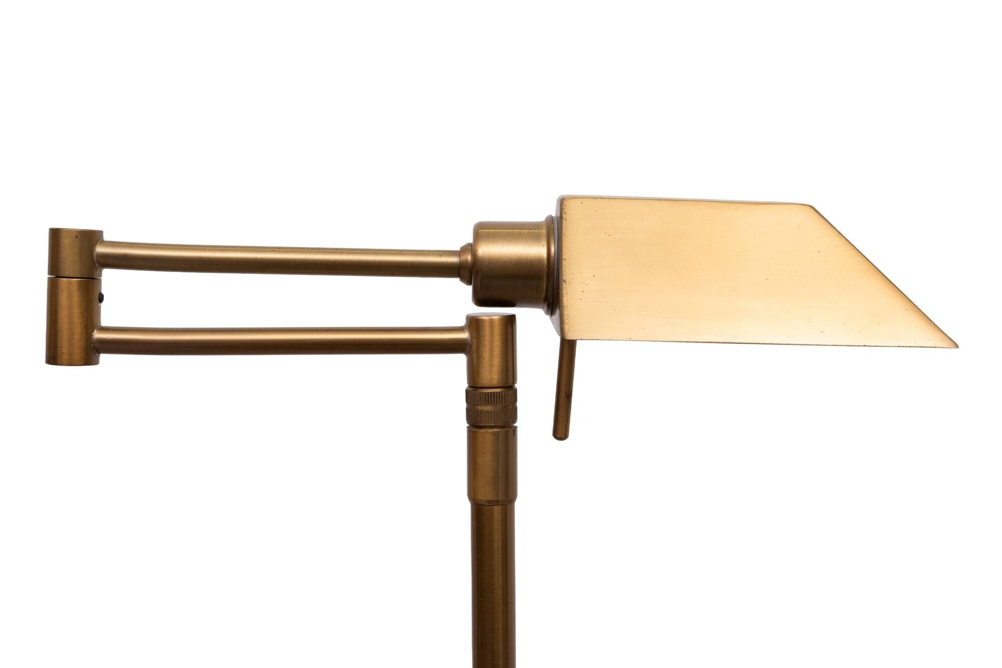 Holtkotter Bronze color swing arm floor lamp Germany 1980s