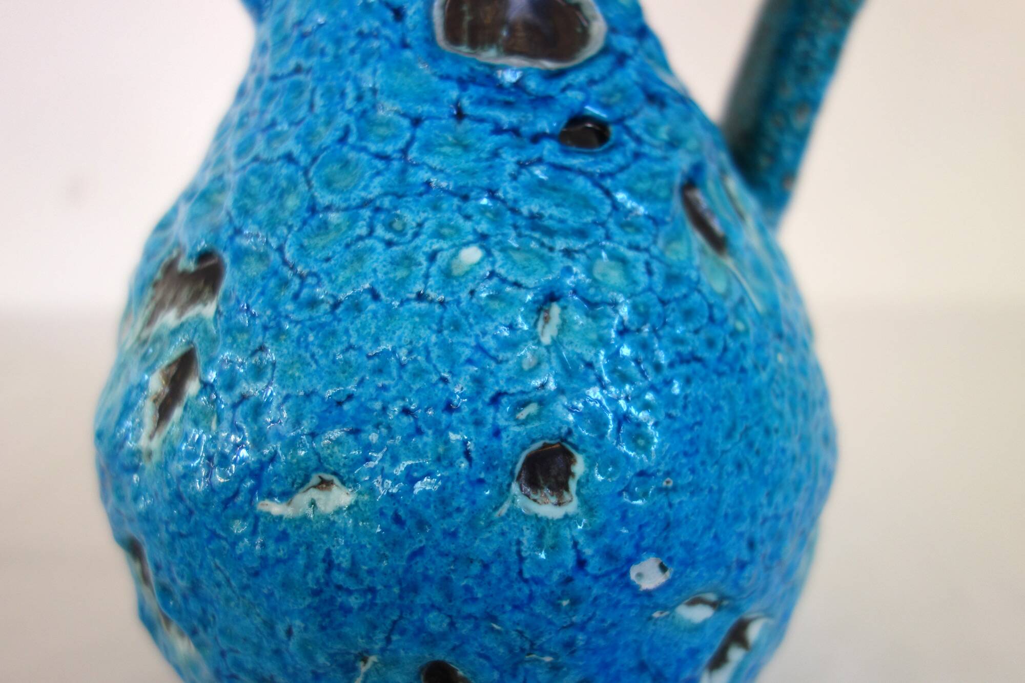 Fat lava vase by Charles Cart in turquoise blue 1960