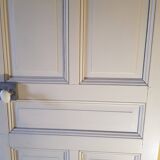 Large painted oak interior door with its hinges