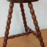 Beaded leg tripod stool