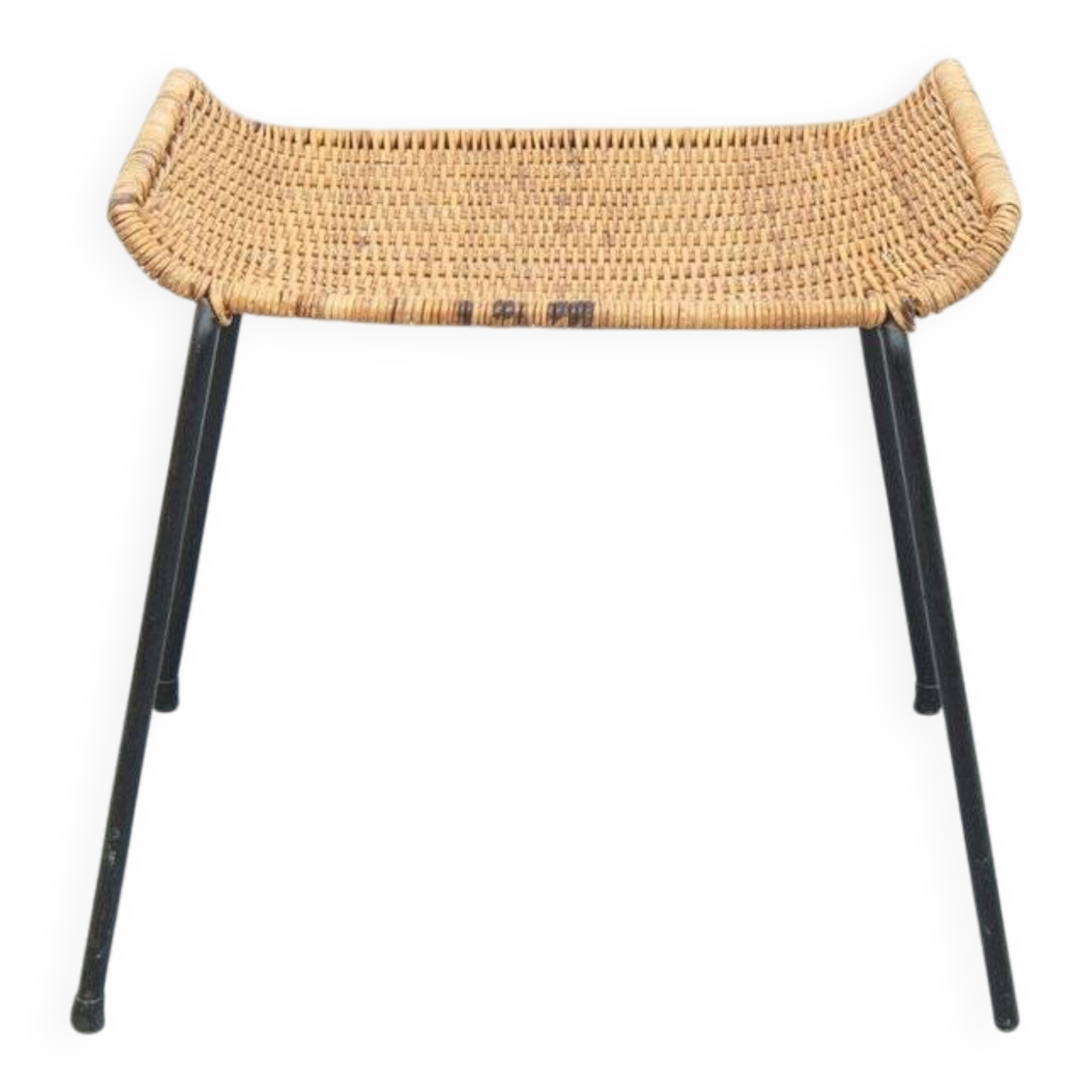 Gian Franco Legler attributed rattan stool, 1950s