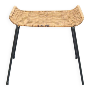 Gian Franco Legler attributed rattan stool, 1950s