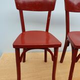 4 red chairs bistro Baumann