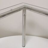 Table d'appoint en chrome et verre, 1979