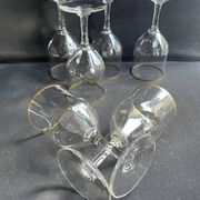6 Daum water glasses with gold putoises