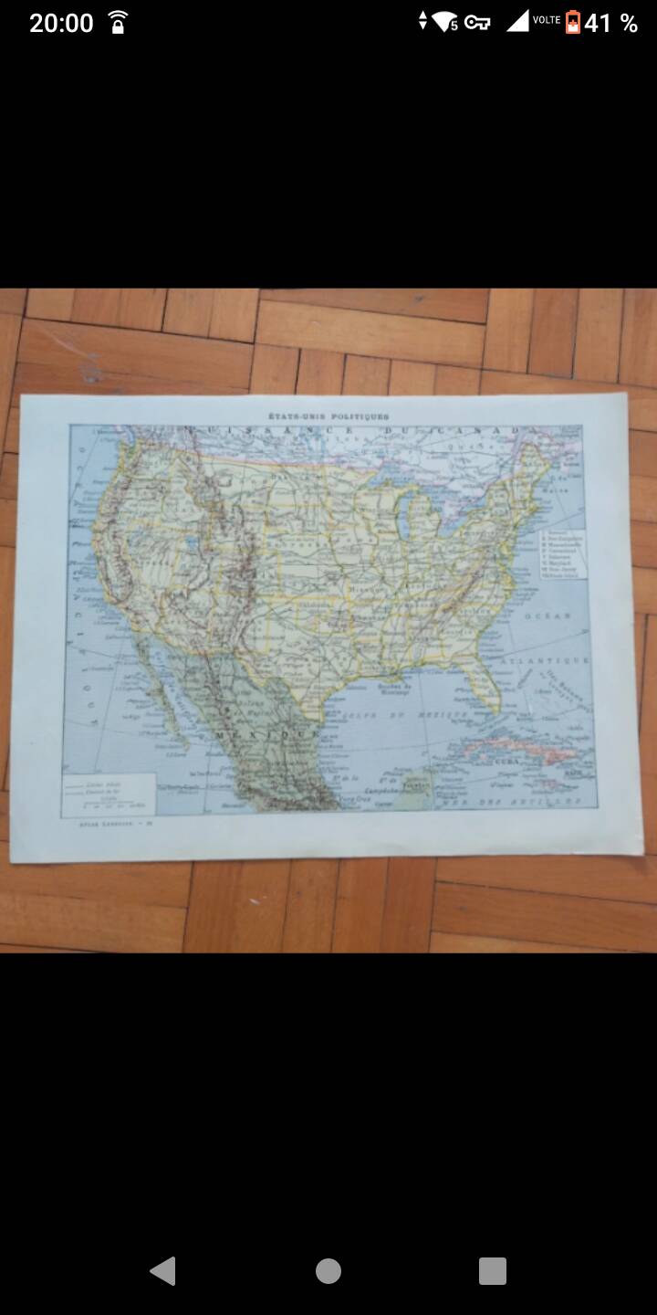 Old political map of the United States and Mexico by Larousse.