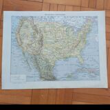 Old political map of the United States and Mexico by Larousse.