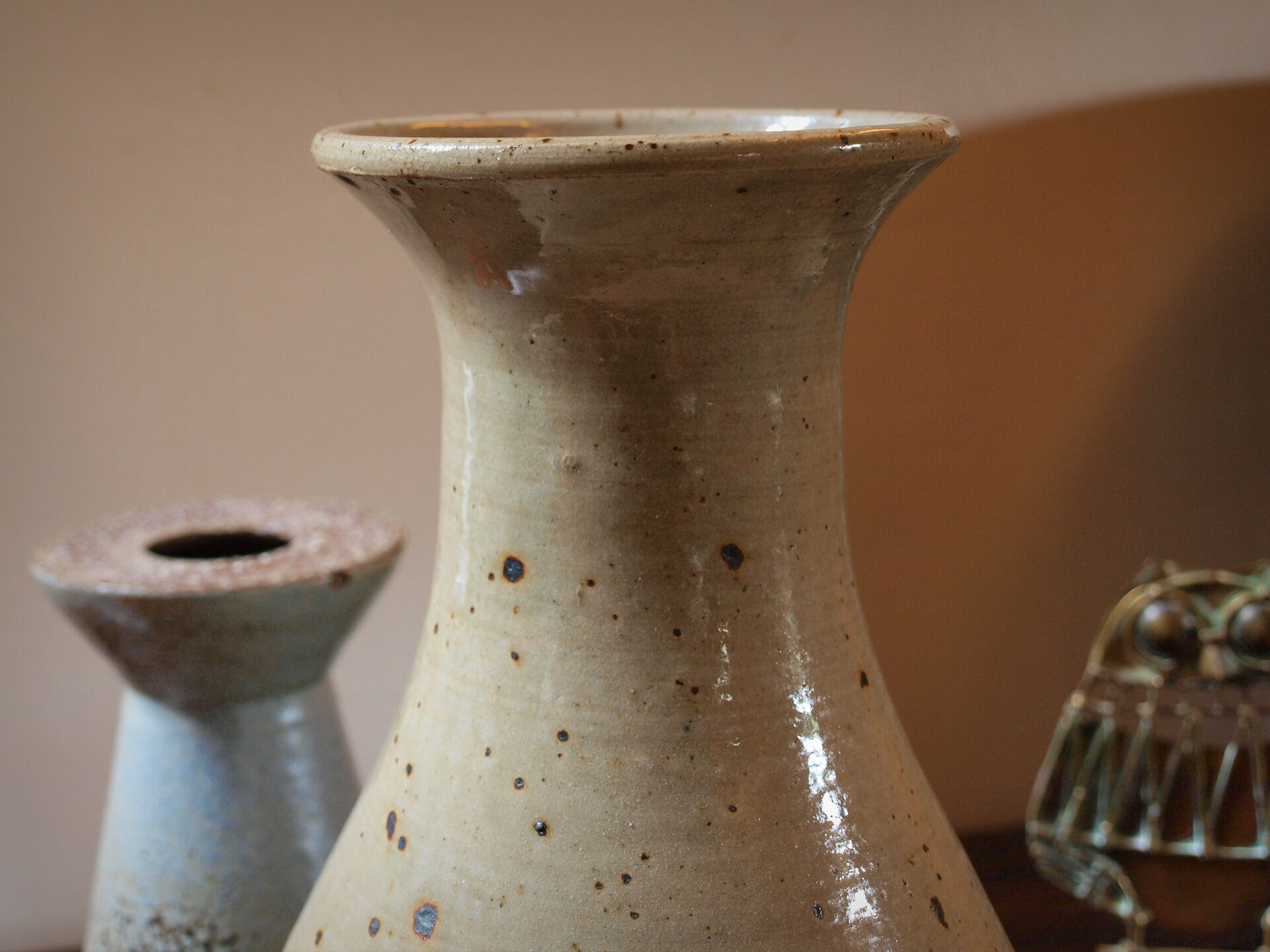 Pyrite sandstone vase by Jean Migeon in La Borne, 60s