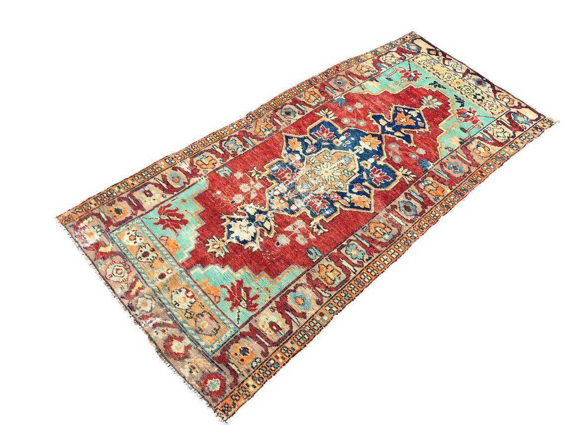 Small Handknotted Vintage Rug