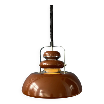 Brown suspension lamp Space Age Mid-Century Anvia