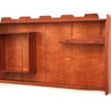 Italian Handmade Walnut wall cabinet from the 1960s.