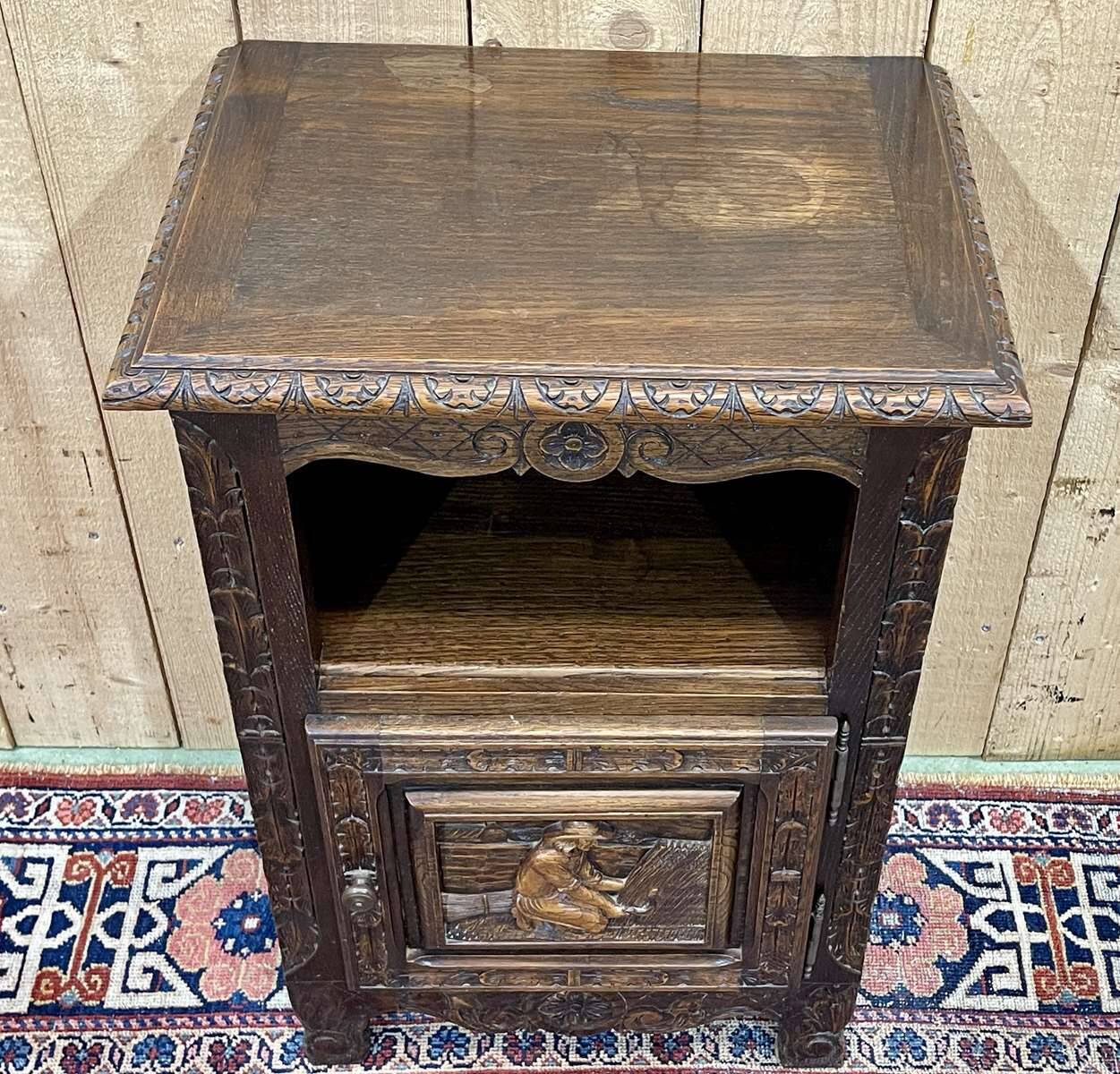 Chestnut bedside table from the 1930s