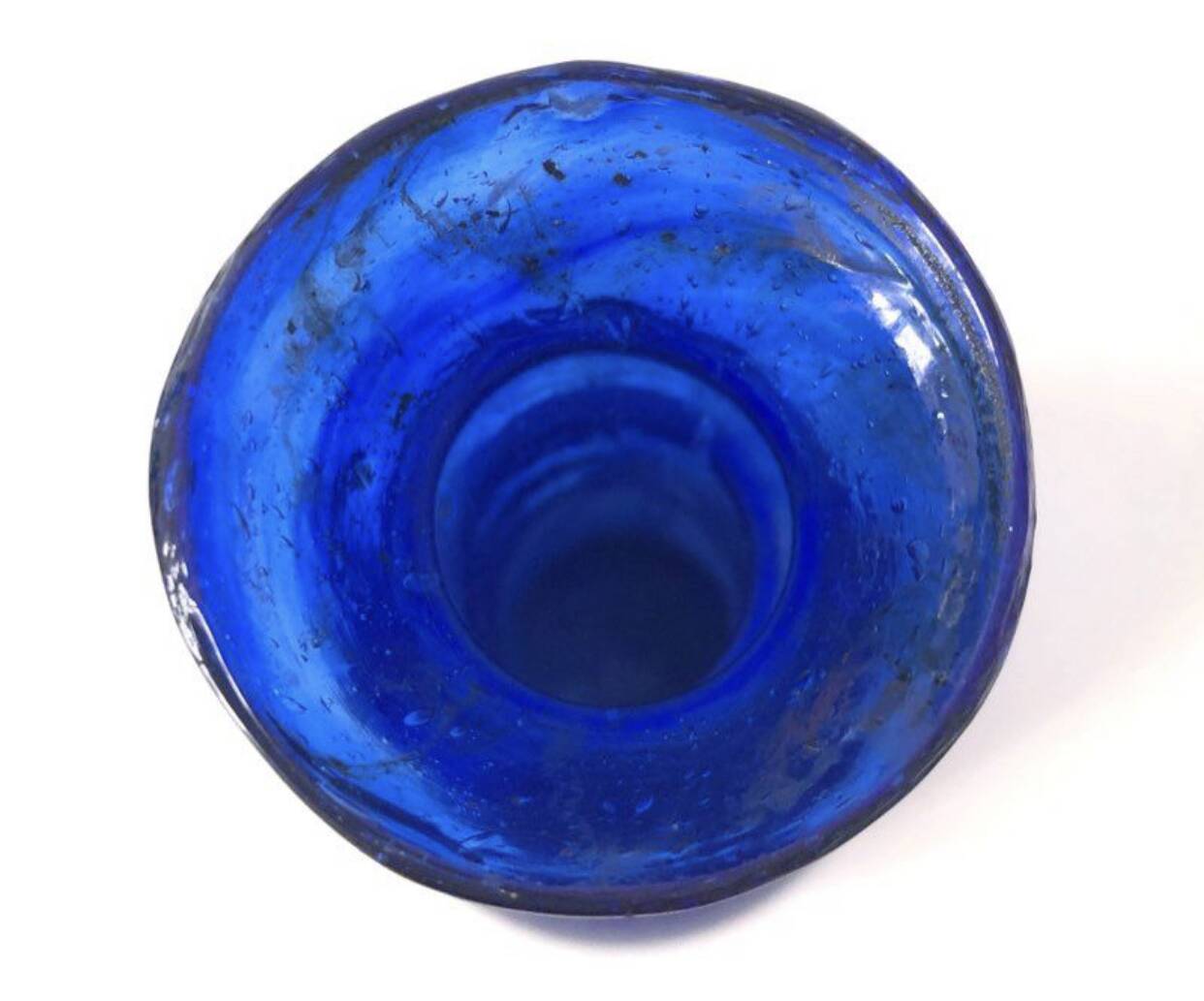 Blue blown glass vase