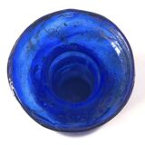Vase bleu verre soufflé