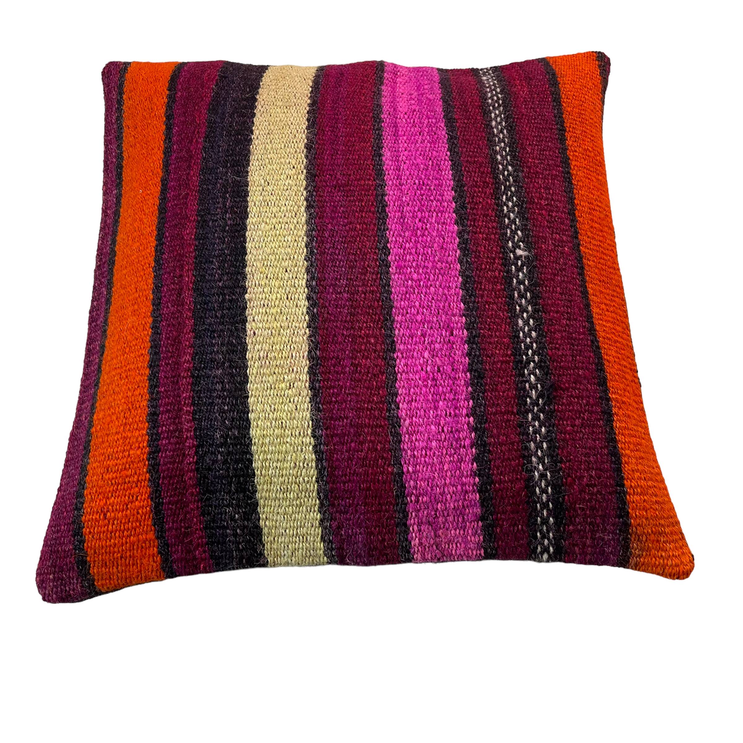 Vintage turkish kilim cushion cover , 40 x 40 cm