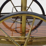 Double tray trolley in brass and formica