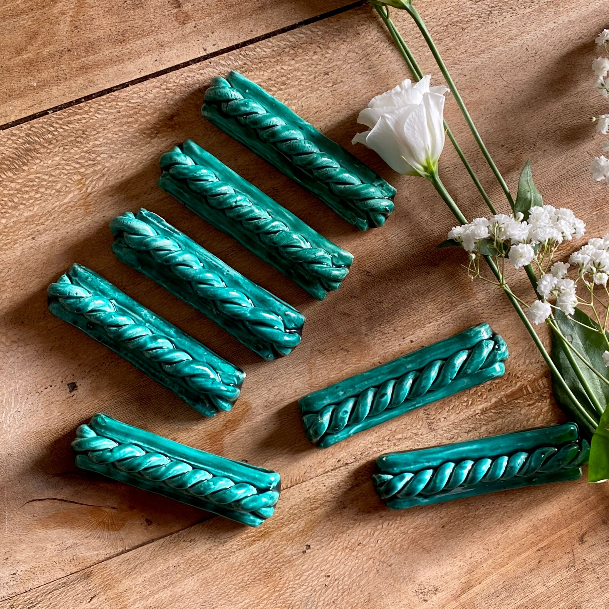 Set of 7 vintage ceramic knife holders