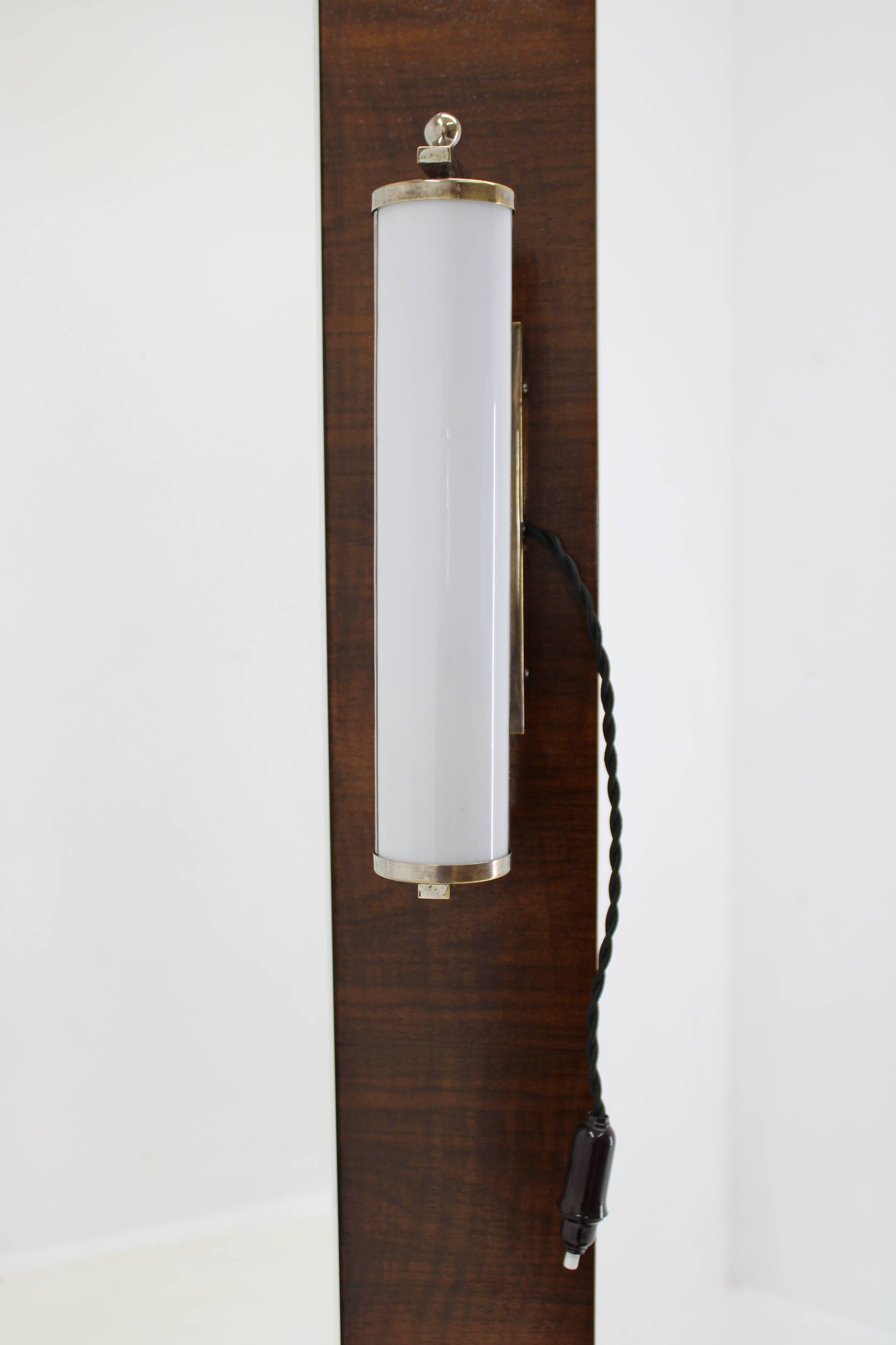 1930s art deco toilet cabinet with mirror in walnut, czechoslovakia