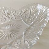 Vintage 60s molded crystal oval dish