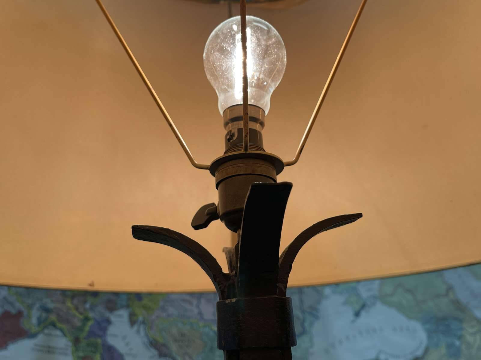 1930s wrought iron floor lamp