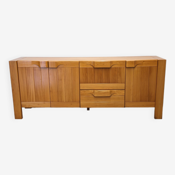 Maison Regain brutalist sideboard in solid elm from the 60s/70s