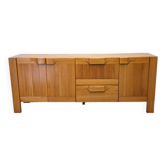 Maison Regain brutalist sideboard in solid elm from the 60s/70s