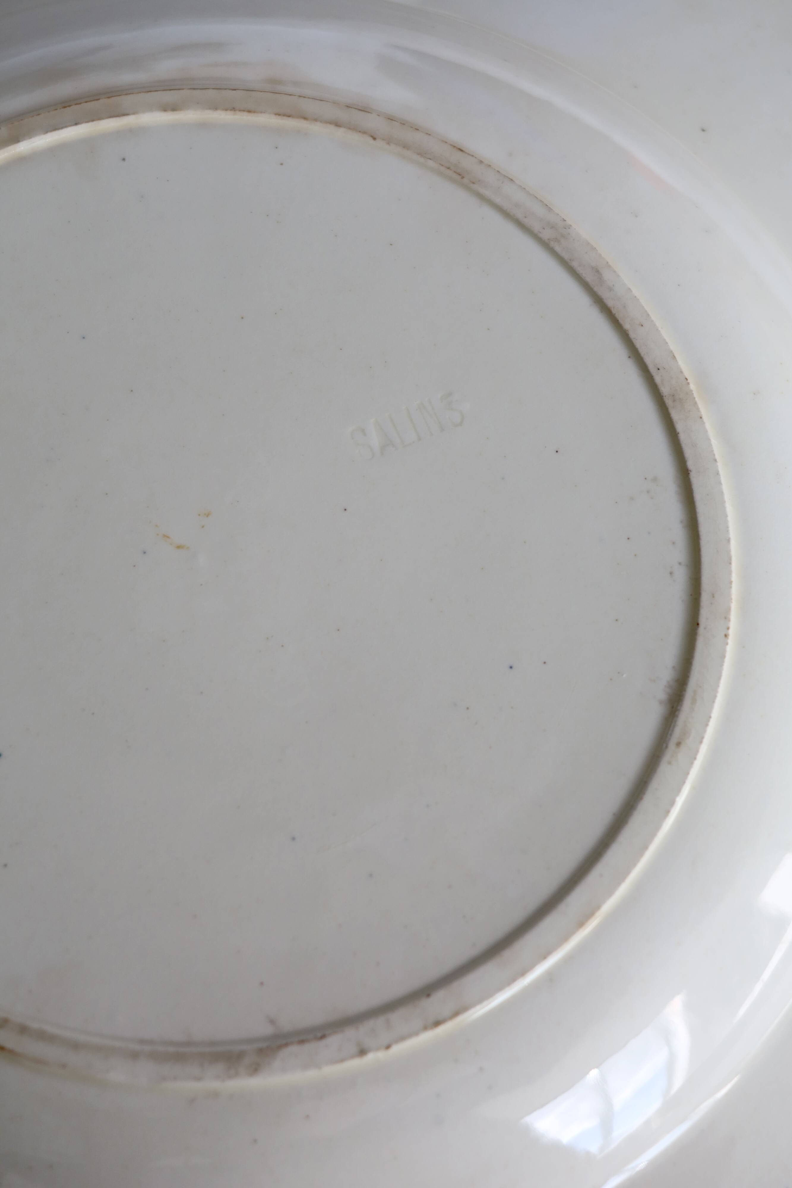 Antique semi-deep ironstone plate – Salins Henri II model