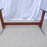 Teak and chrome coffee table