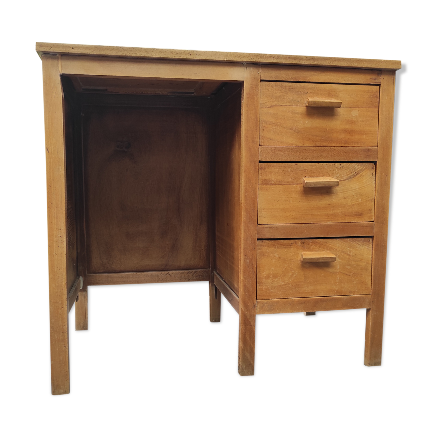 Small wooden desk three drawers
