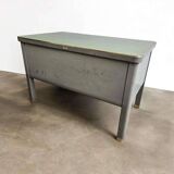 Vintage industrial steel desk/office with mint green top