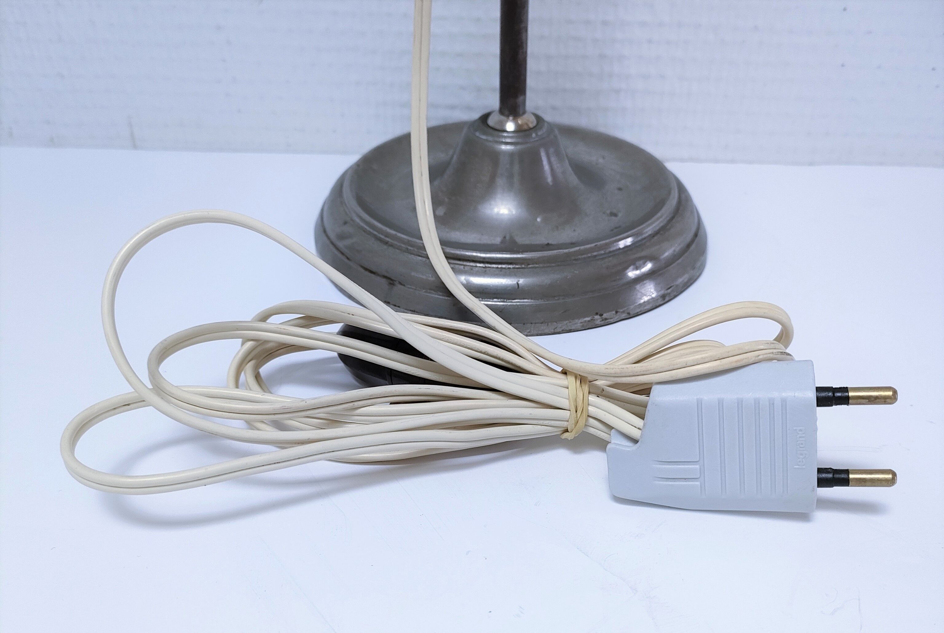 Art deco lamp silver and opaline brass