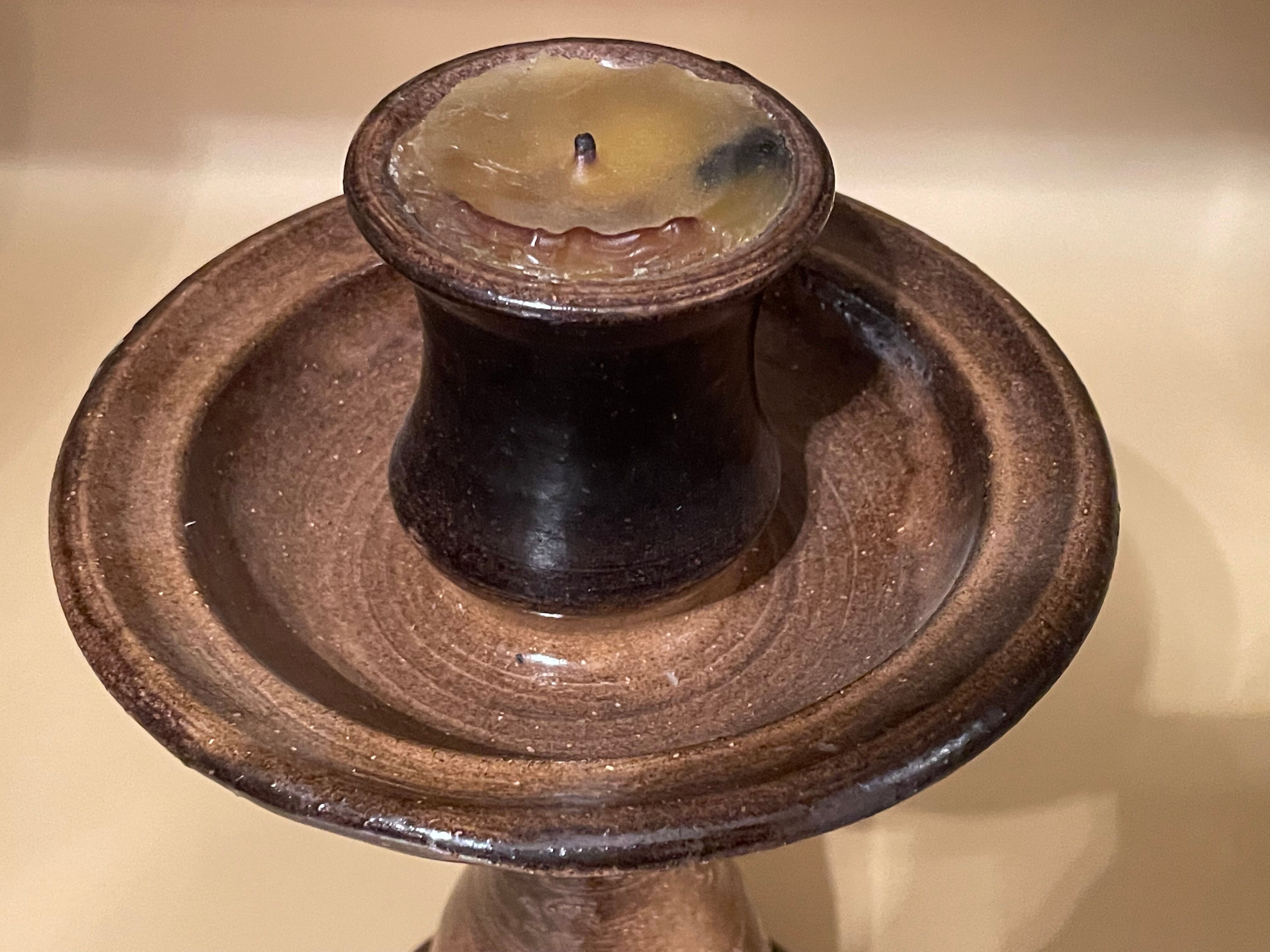 Candle holder in terracotta by Jean Marais, Vallauris 60