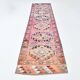 3x12 Soft Pink Vintage Runner Rug, Handwoven Antique 60s, 91x359Cm