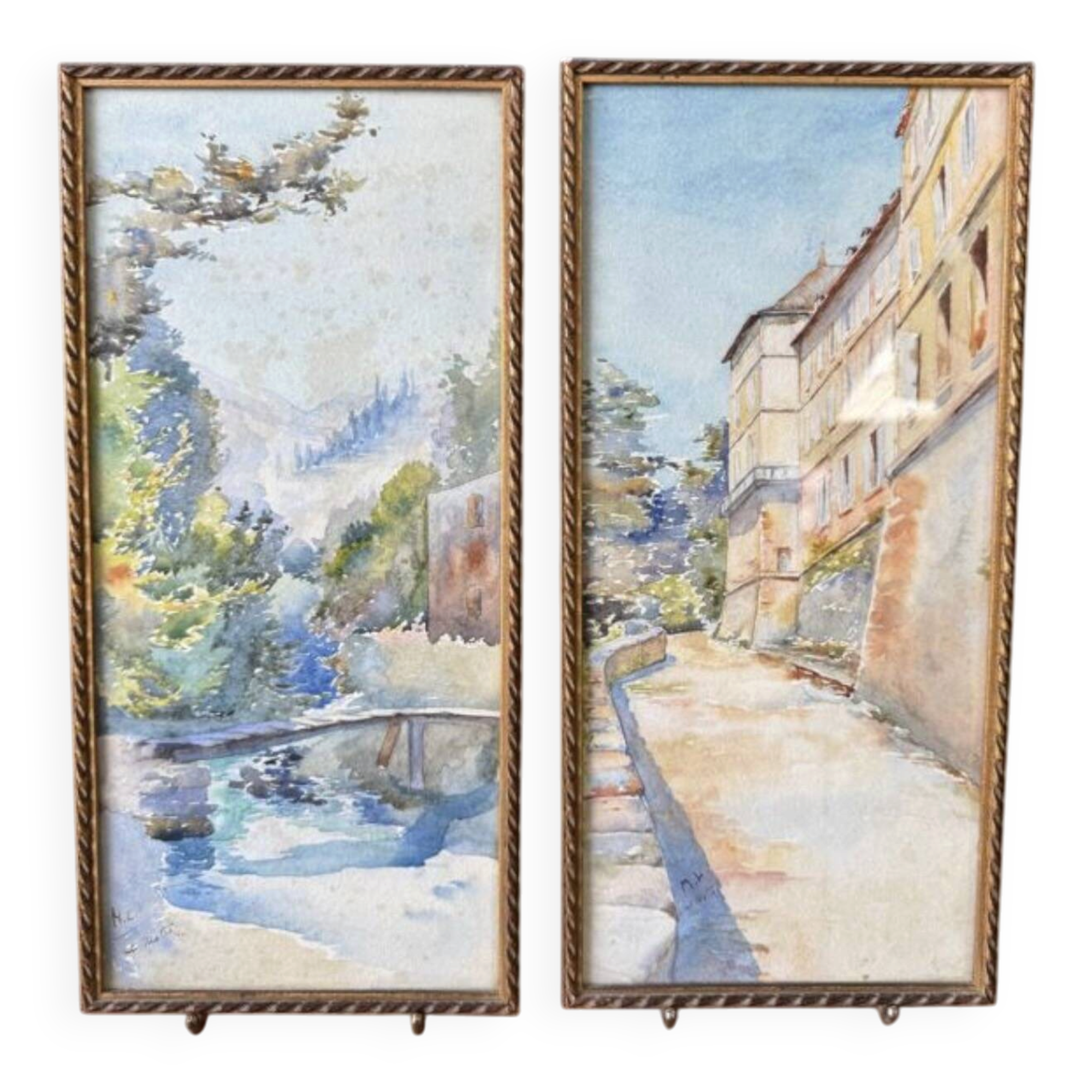 Pair of watercolours signed M.L, early 20th century, Provence