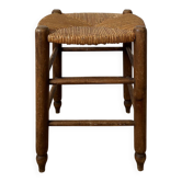 Tabouret bois paillé 