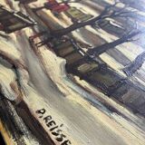 HST painting Denis Reissant "Outskirts of the city" Salon des Indépendants 1975