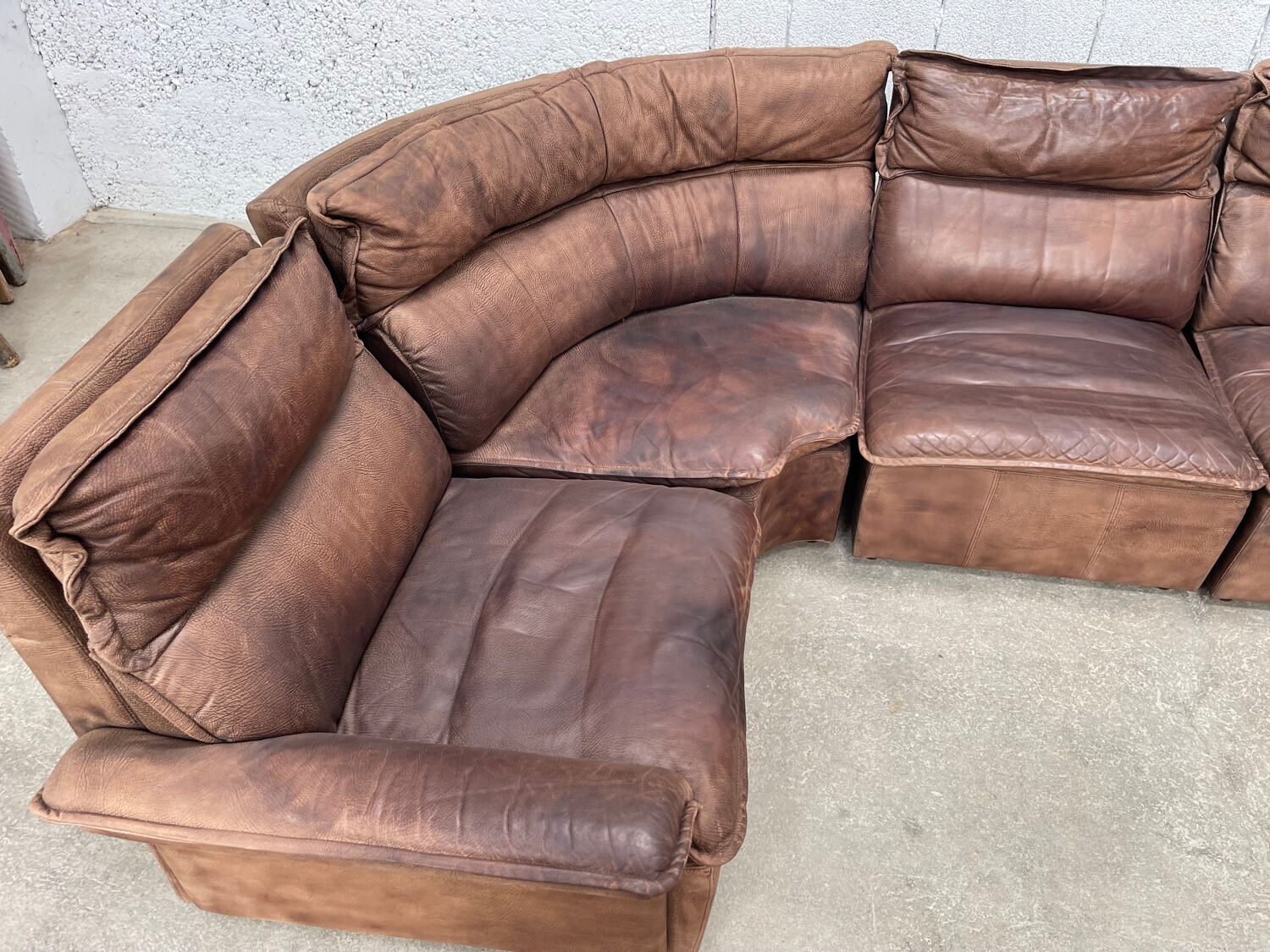 Vintage modular leather sofa DeSede spirit