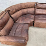 Canape vintage cuir modulable esprit DeSede