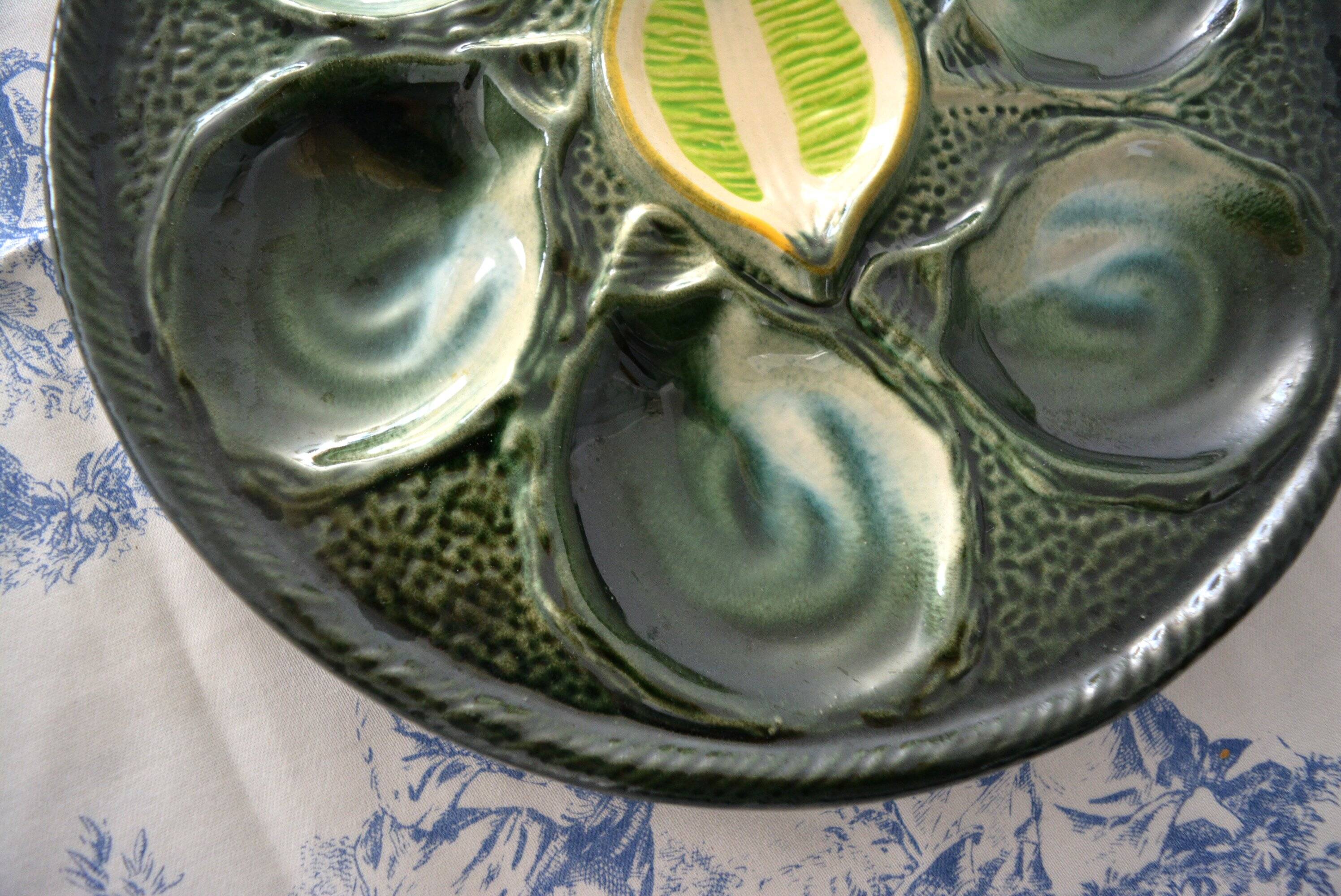Saint Clément oyster plate, ceramic