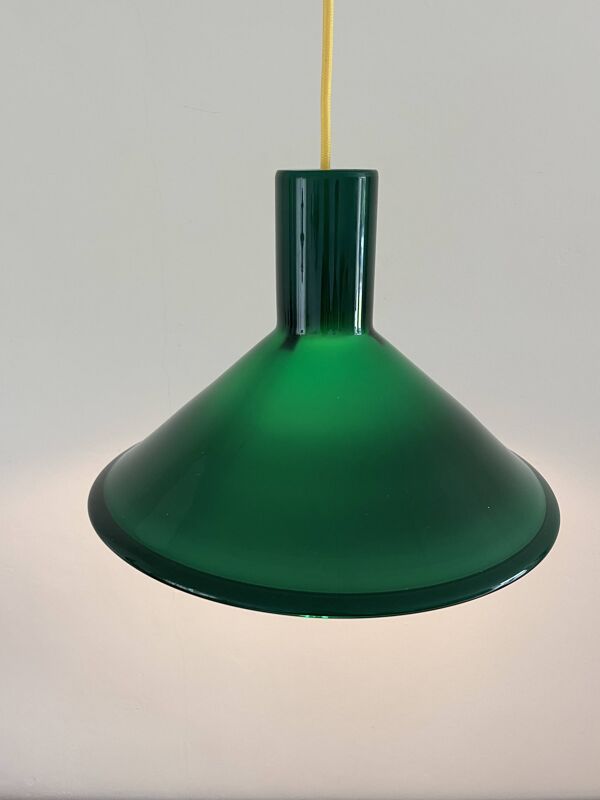 Lampe pendel vintage Holmegaard P&T (fait main) - Michael Bang - design danois