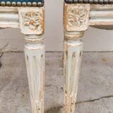 Pair of antique Louis XVI style chairs with patina