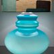 Blue opaline table lamp and vintage Maori fabric