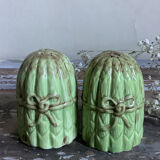 Duo salière et poivrière en barbotine