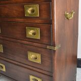 Commode de campagne ancienne de style militaire