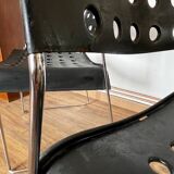 Set of 4 Black Omstak Chairs by Rodney Kinsman for Bieffeplast