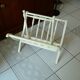 Folding magazine rack in vintage white wood