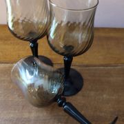 Set of 3 amber glasses